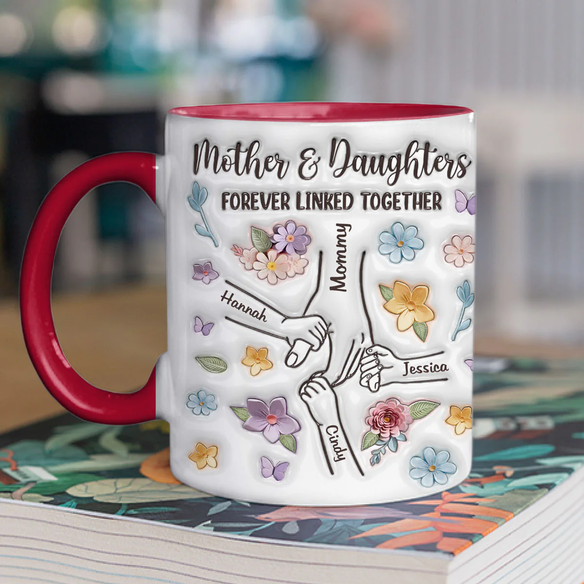 Hold My Hand - Personalized Custom 3D Inflated Effect Accent Mug - Image 2