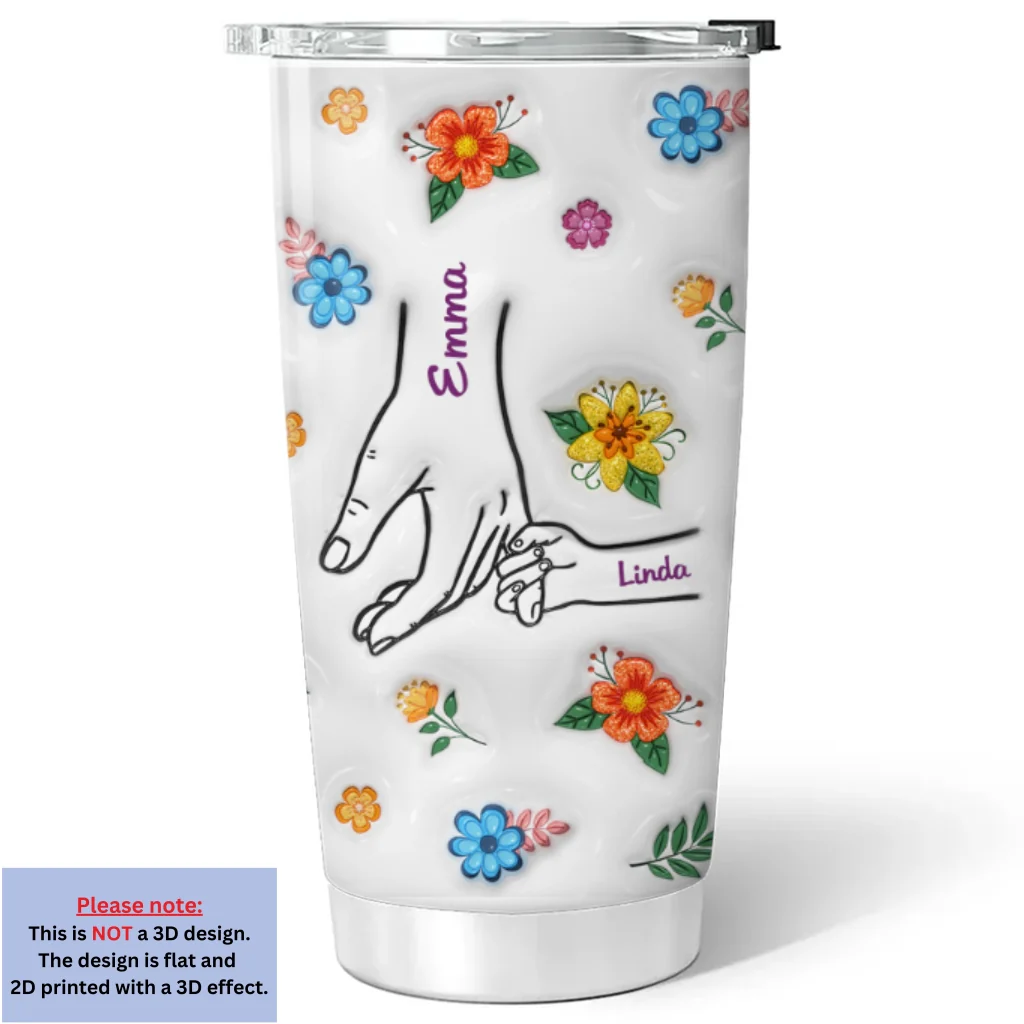 Hold My Hands, Hold My Hearts - Personalized Custom 3D Inflated Effect Tumbler - Image 5