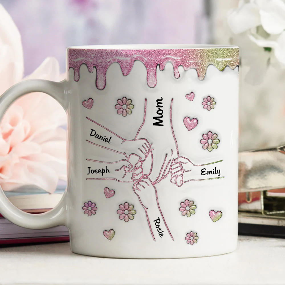 Hold Our Hands And Our Hearts - Personalized Custom 3D Inflated Effect Mug - Image 2