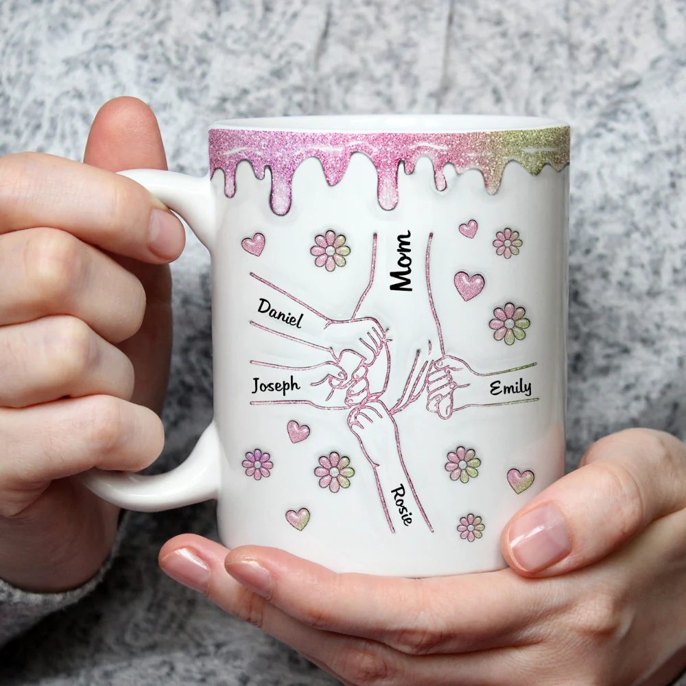 Hold Our Hands And Our Hearts - Personalized Custom 3D Inflated Effect Mug - Image 3