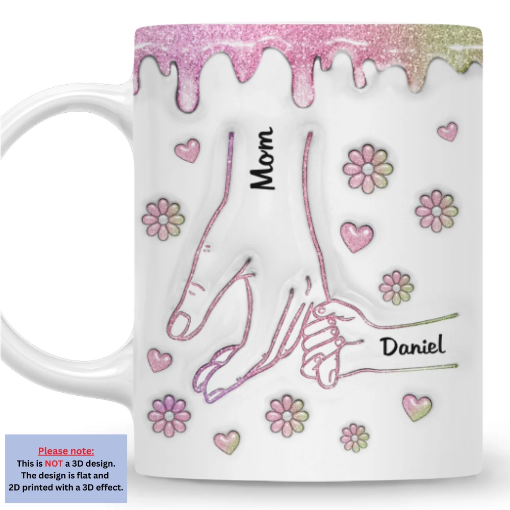 Hold Our Hands And Our Hearts - Personalized Custom 3D Inflated Effect Mug - Image 4