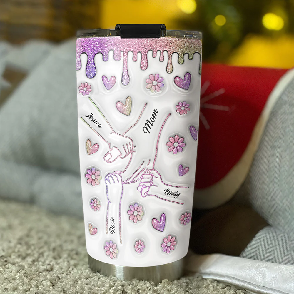Hold Our Hands And Our Hearts - Personalized Custom 3D Inflated Effect Tumbler - Image 3