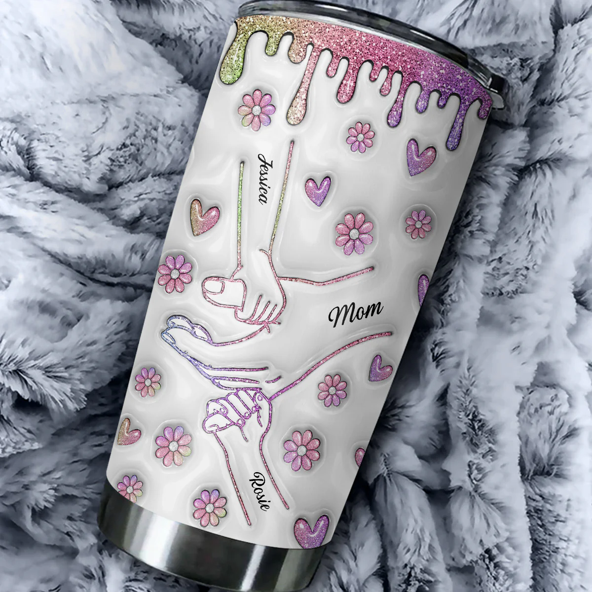 Hold Our Hands And Our Hearts - Personalized Custom 3D Inflated Effect Tumbler - Image 4