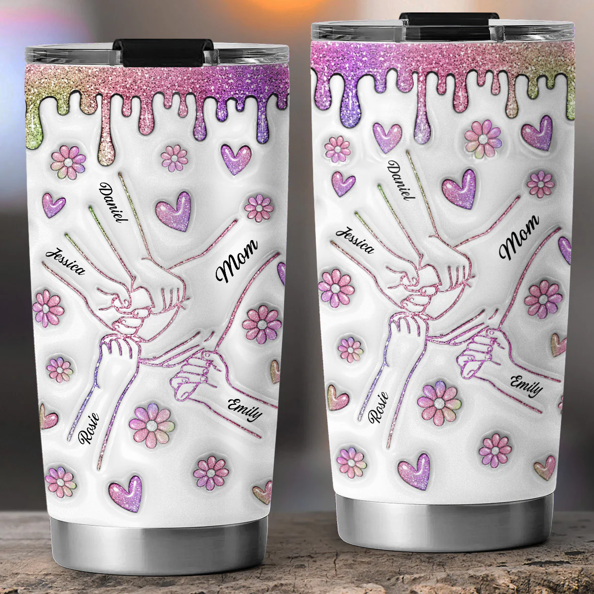 Hold Our Hands And Our Hearts - Personalized Custom 3D Inflated Effect Tumbler - Image 5