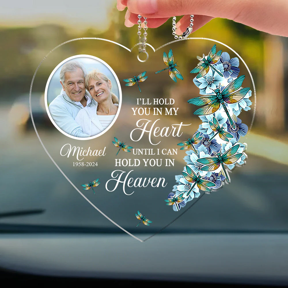 Hold You In My Heart - Personalized Acrylic Car Ornament - Image 2