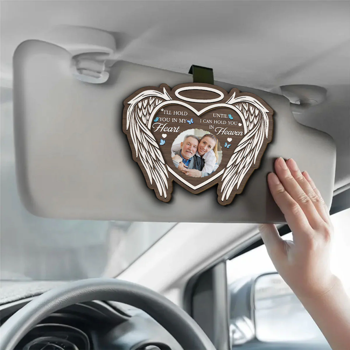 Hold You In My Heart - Personalized Custom Car Visor Clip - Image 2