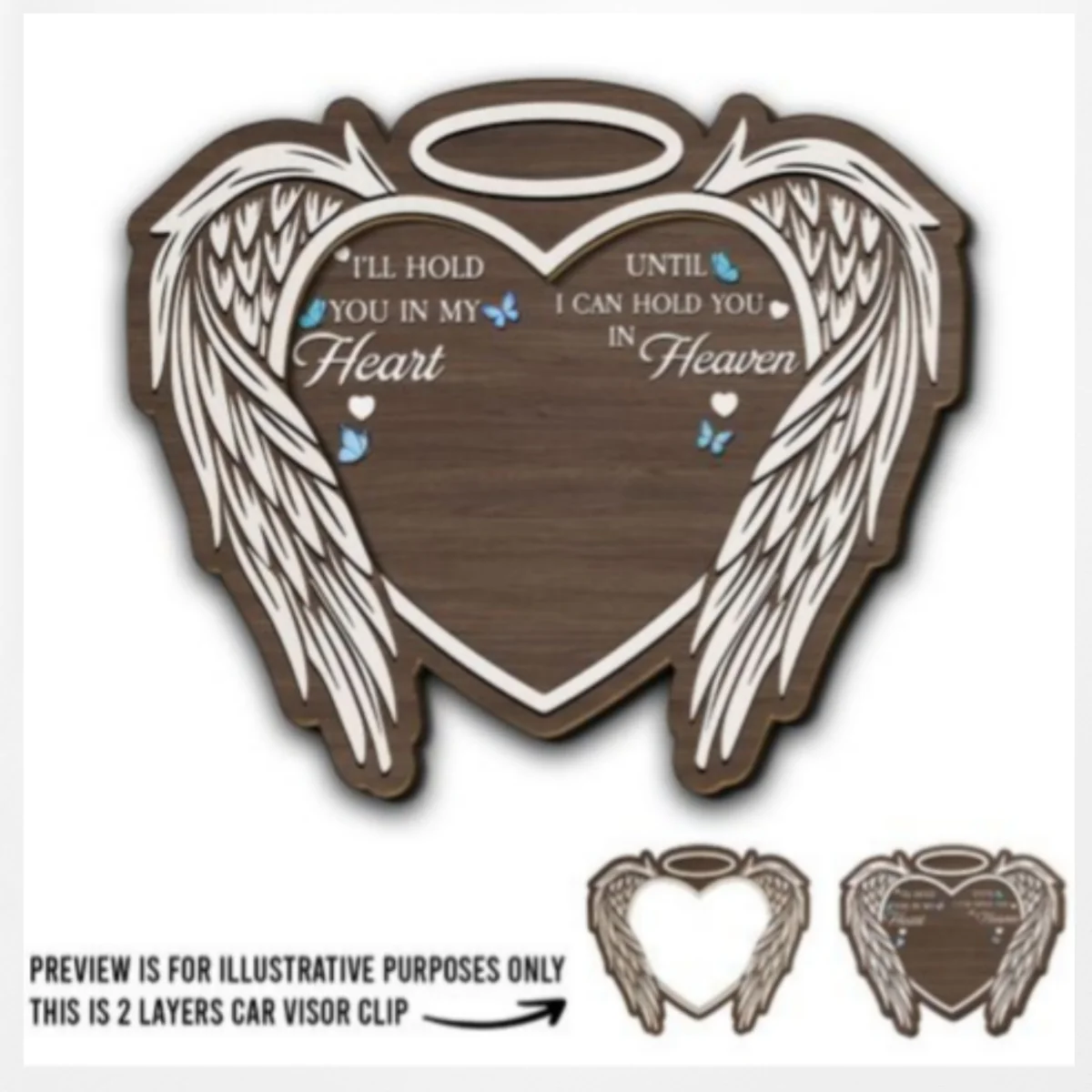 Hold You In My Heart - Personalized Custom Car Visor Clip - Image 5