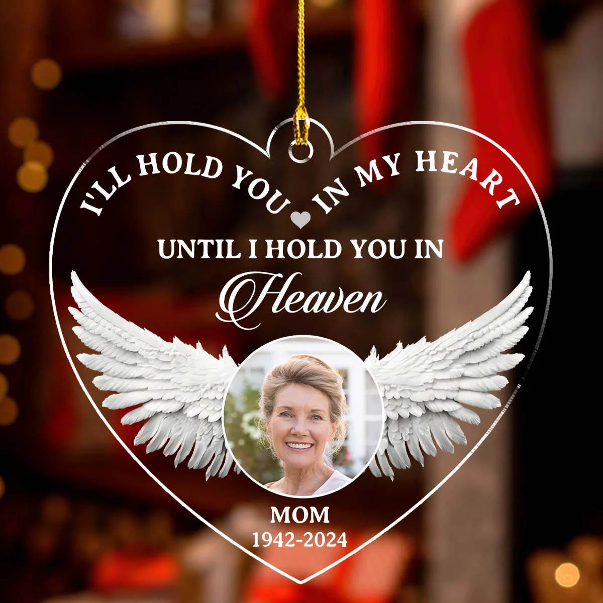 Hold You - Personalized Custom Acrylic Ornament - Image 2
