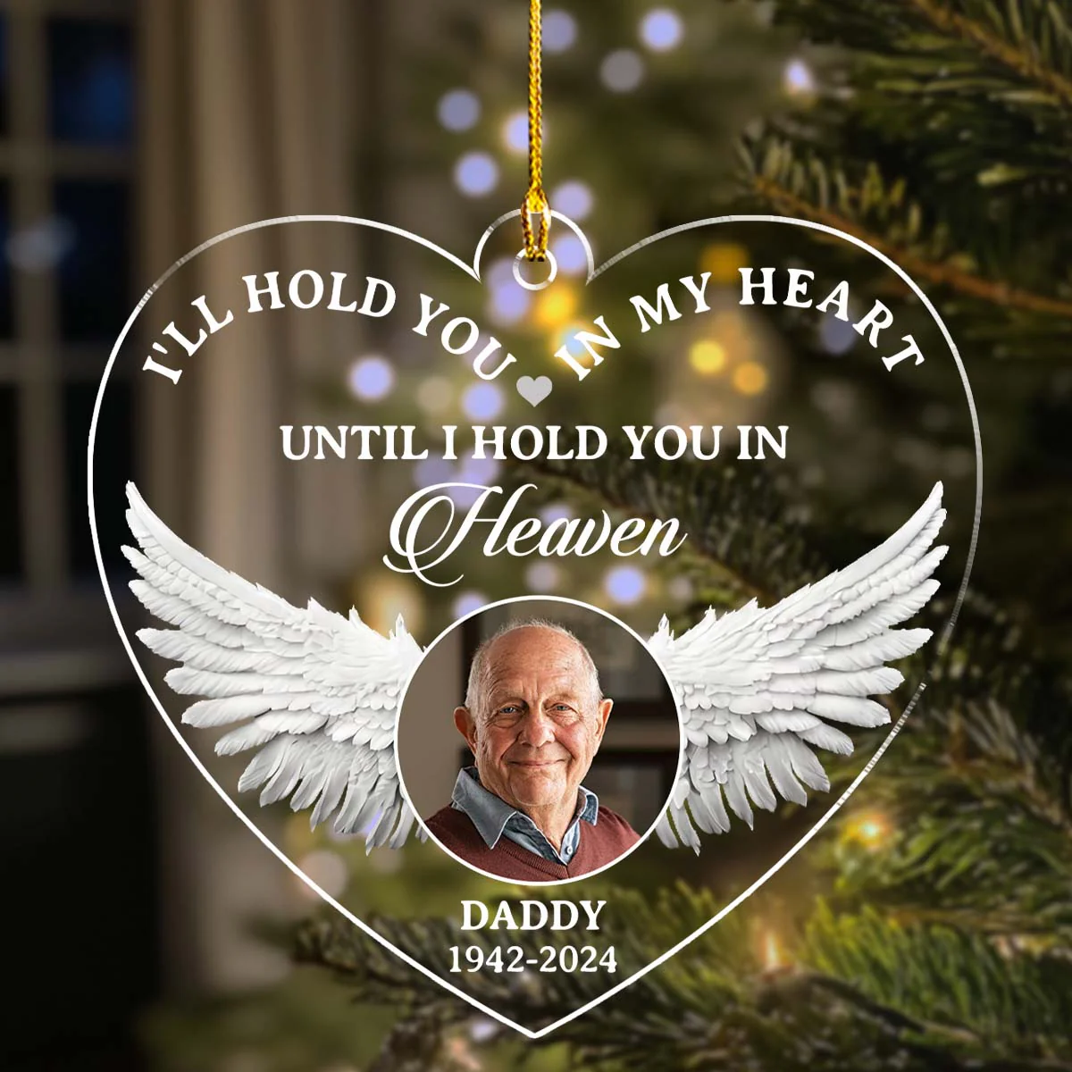 Hold You - Personalized Custom Acrylic Ornament - Image 5