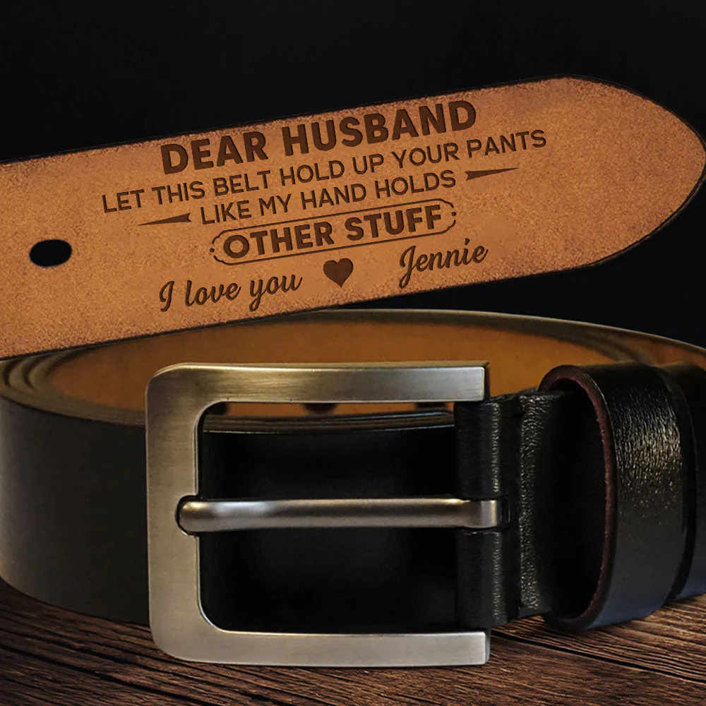 Hold Your Stuff - Personalized Engraved Leather Belt - Image 2