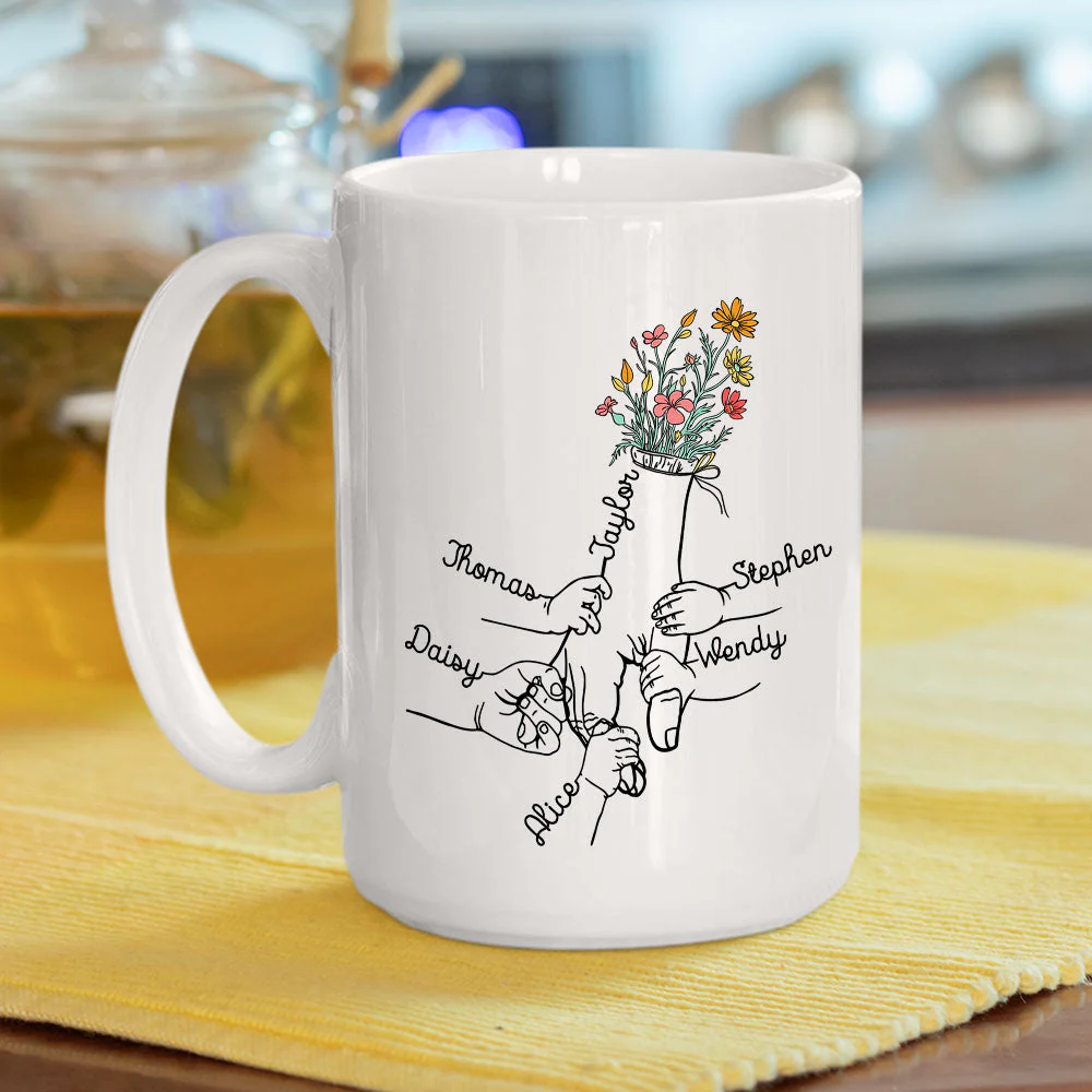 Holding Hand Of Mom - Personalized Custom Coffee Mug - Image 5
