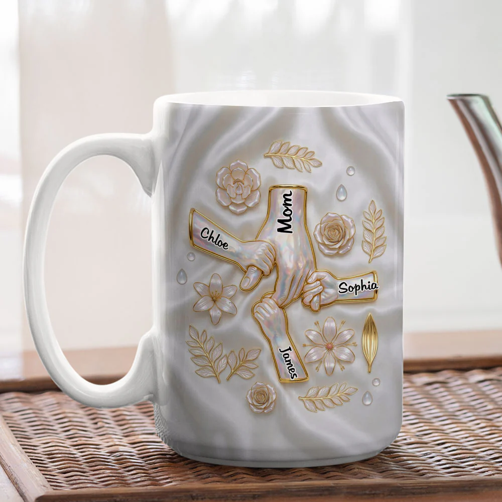 Holding Hands Family - Personalized Custom 3D Inflated Effect Mug - Image 4