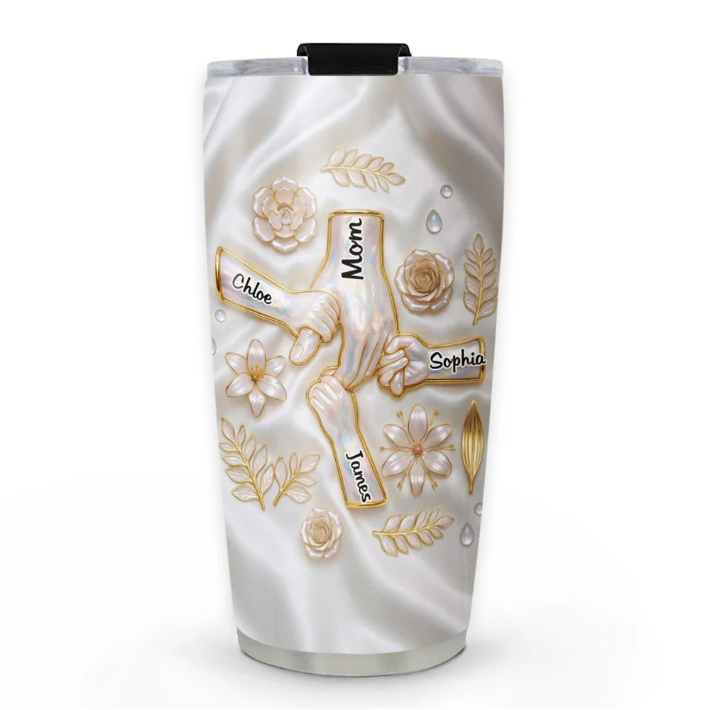 Holding Hands Family - Personalized Custom 3D Inflated Effect Tumbler