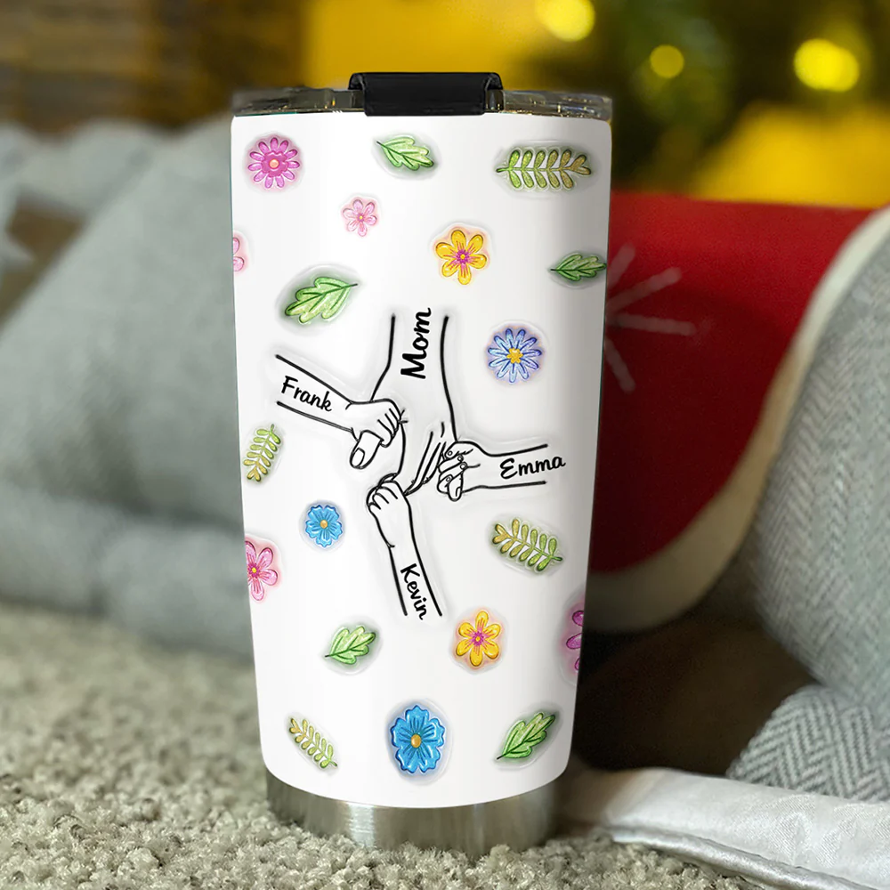 Holding Hands Forever - Personalized Custom 3D Inflated Effect Tumbler - Image 4