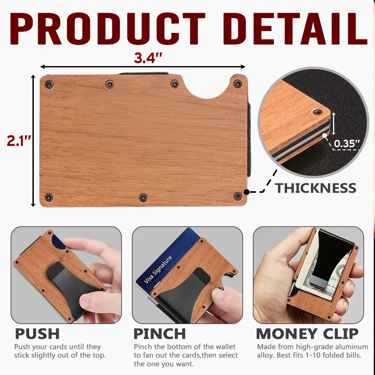 Holding Hands - Personalized Custom Engraved Wooden Card Holder - Image 6