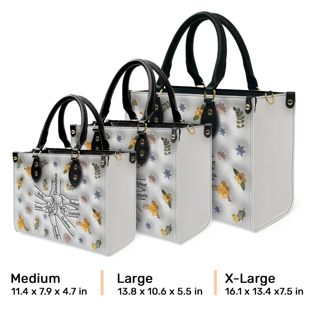Holding Hands - Personalized Custom Leather Bag - Image 4