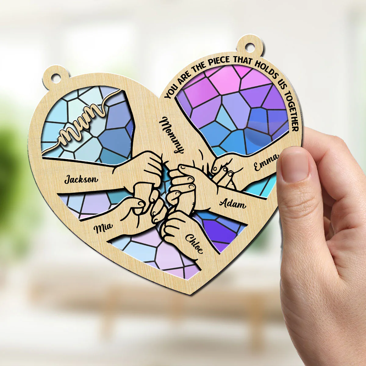 Holding Hands - Personalized Custom Suncatcher - Image 3