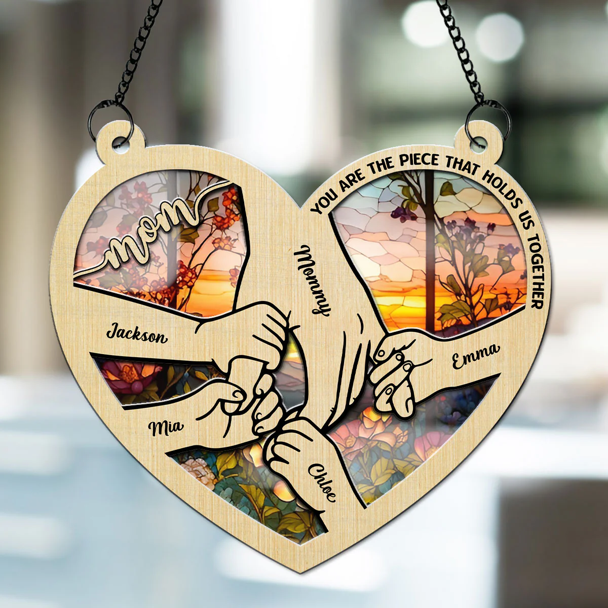 Holding Hands - Personalized Custom Suncatcher - Image 4