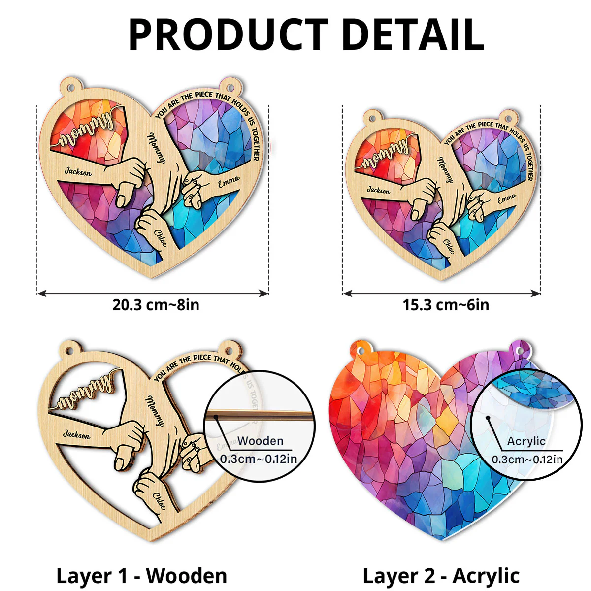 Holding Hands - Personalized Custom Suncatcher - Image 5