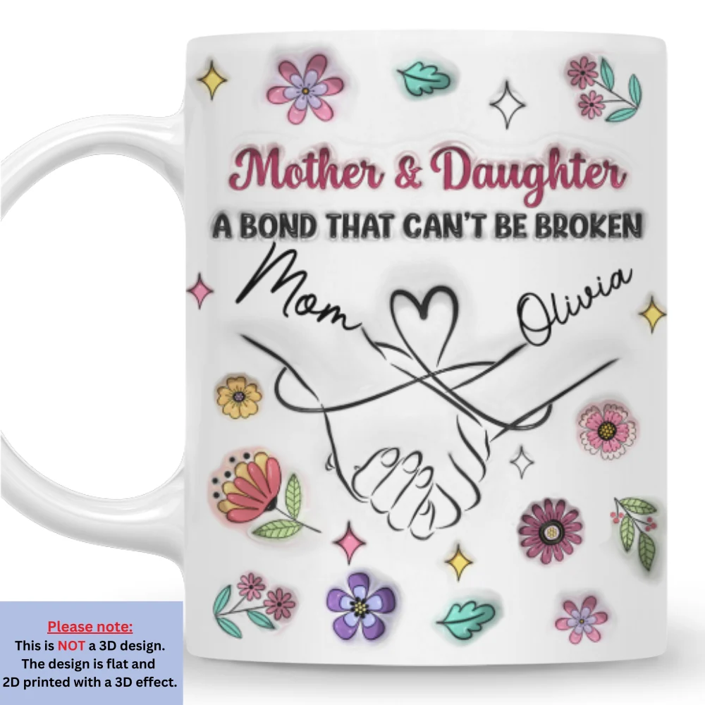 Holding Mommy Hand - Personalized Custom 3D Inflated Effect Mug - Image 7