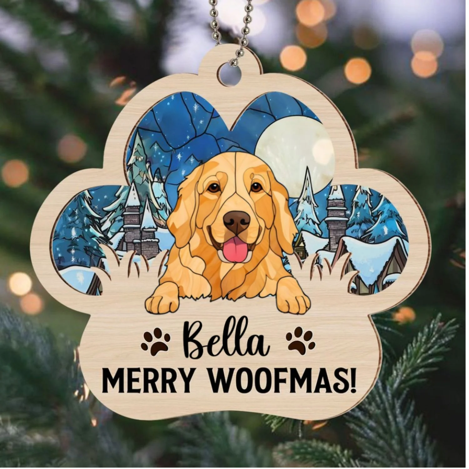 Holiday Cheer - Personalized Custom Suncatcher Ornament - Image 7