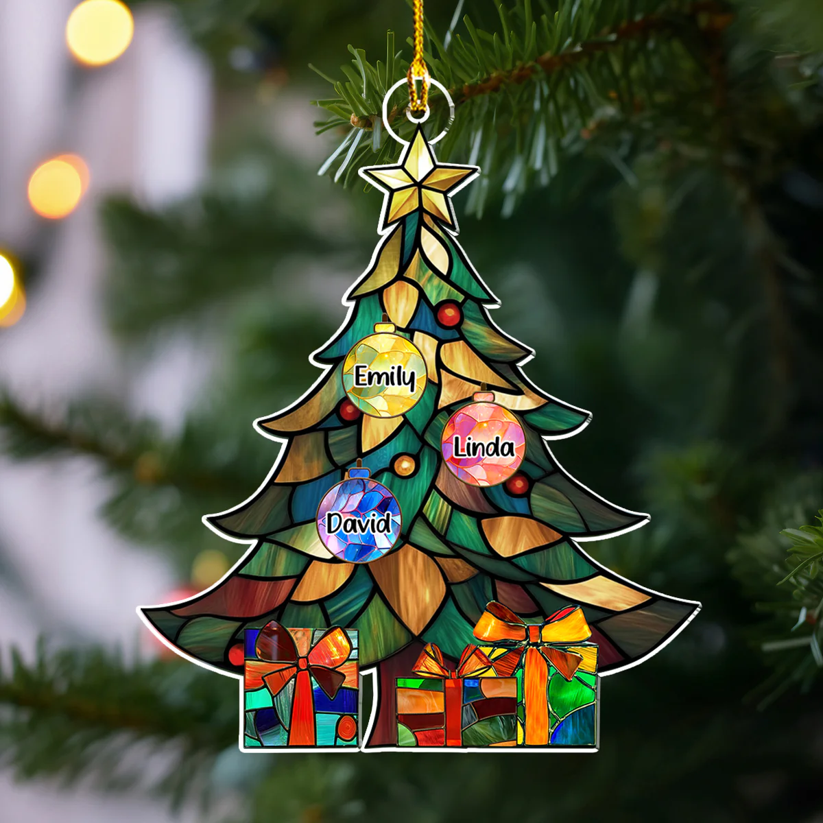 Holiday Family Tree - Personalized Custom Acrylic Ornament - Image 2