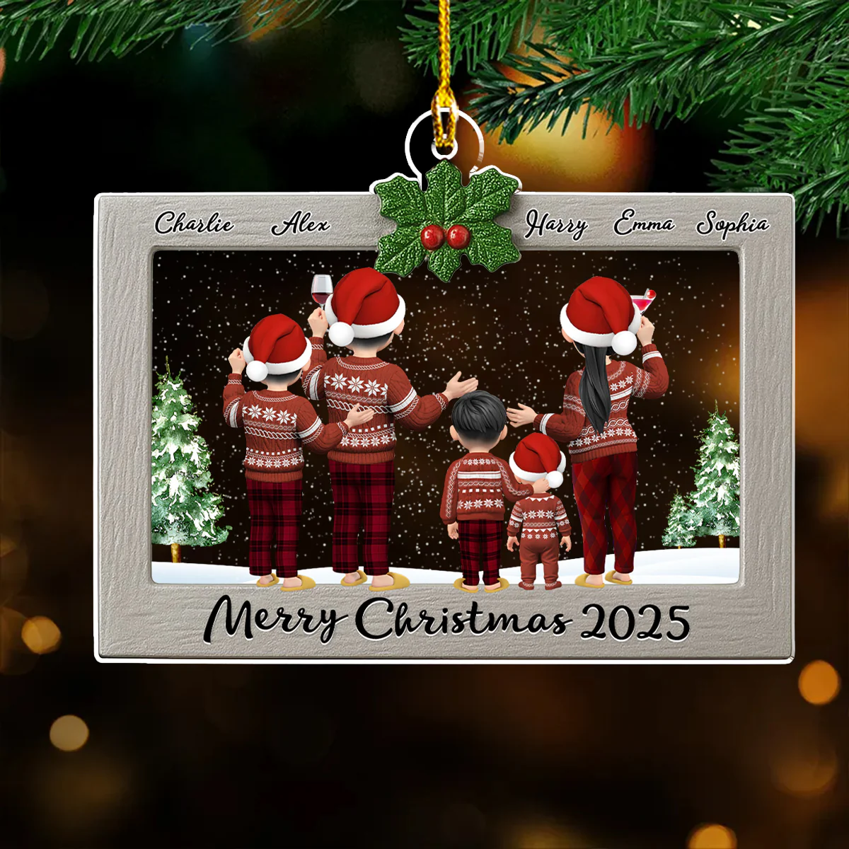 Holiday Love Frame - Personalized Custom Acrylic Ornament - Image 4