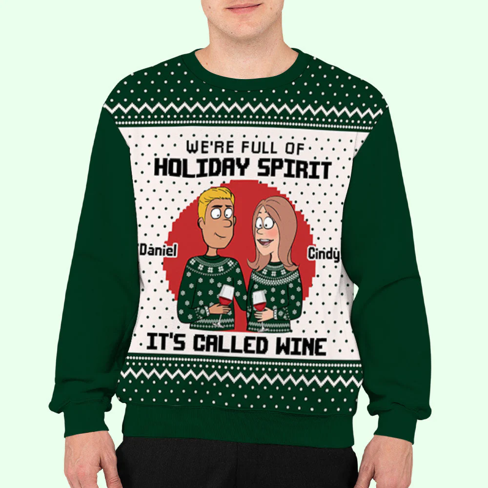 Holiday Spirit - Personalized Custom All-Over-Print Sweatshirt - Image 3