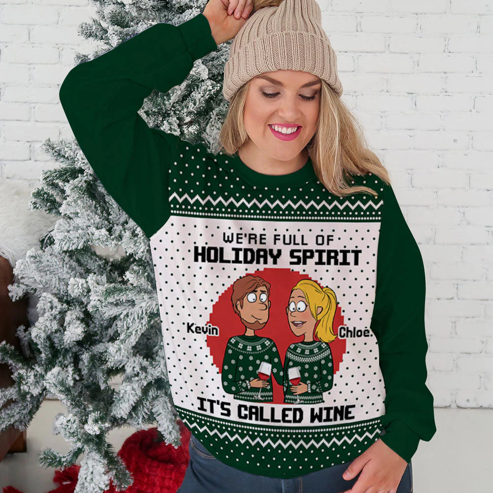 Holiday Spirit - Personalized Custom All-Over-Print Sweatshirt - Image 4