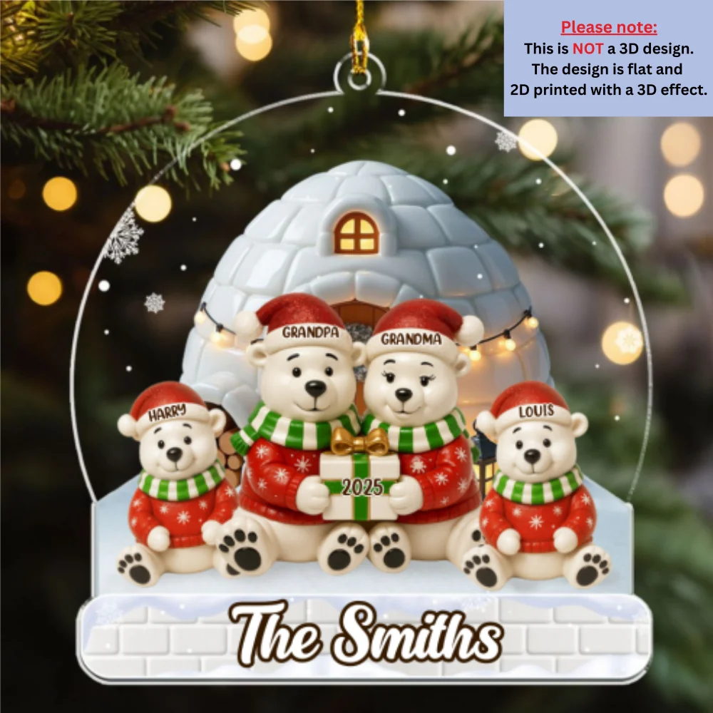 Holly Jolly Family Time - Personalized Custom Acrylic Ornament - Image 7