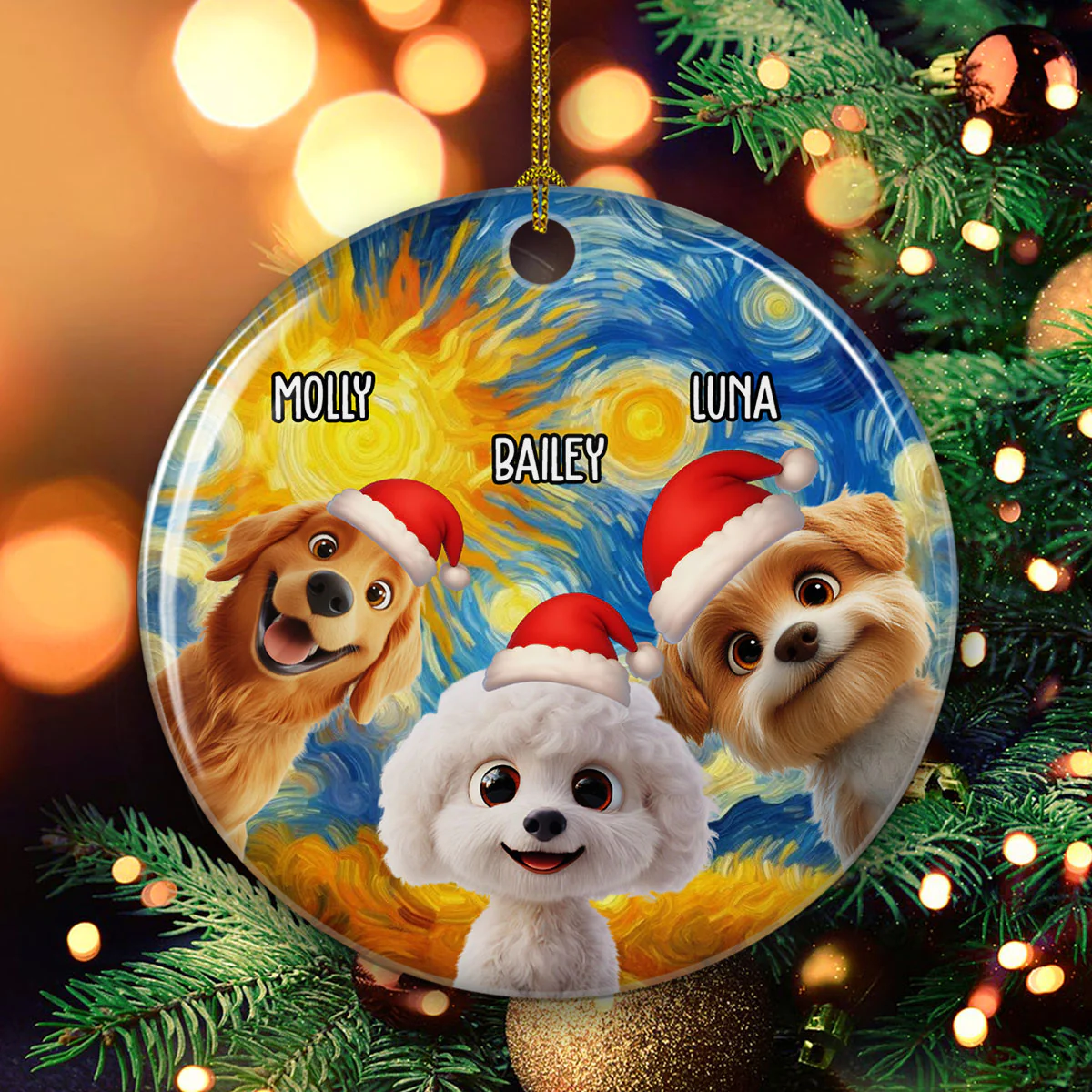Holy Night - Personalized Custom Ceramic Ornament - Image 4