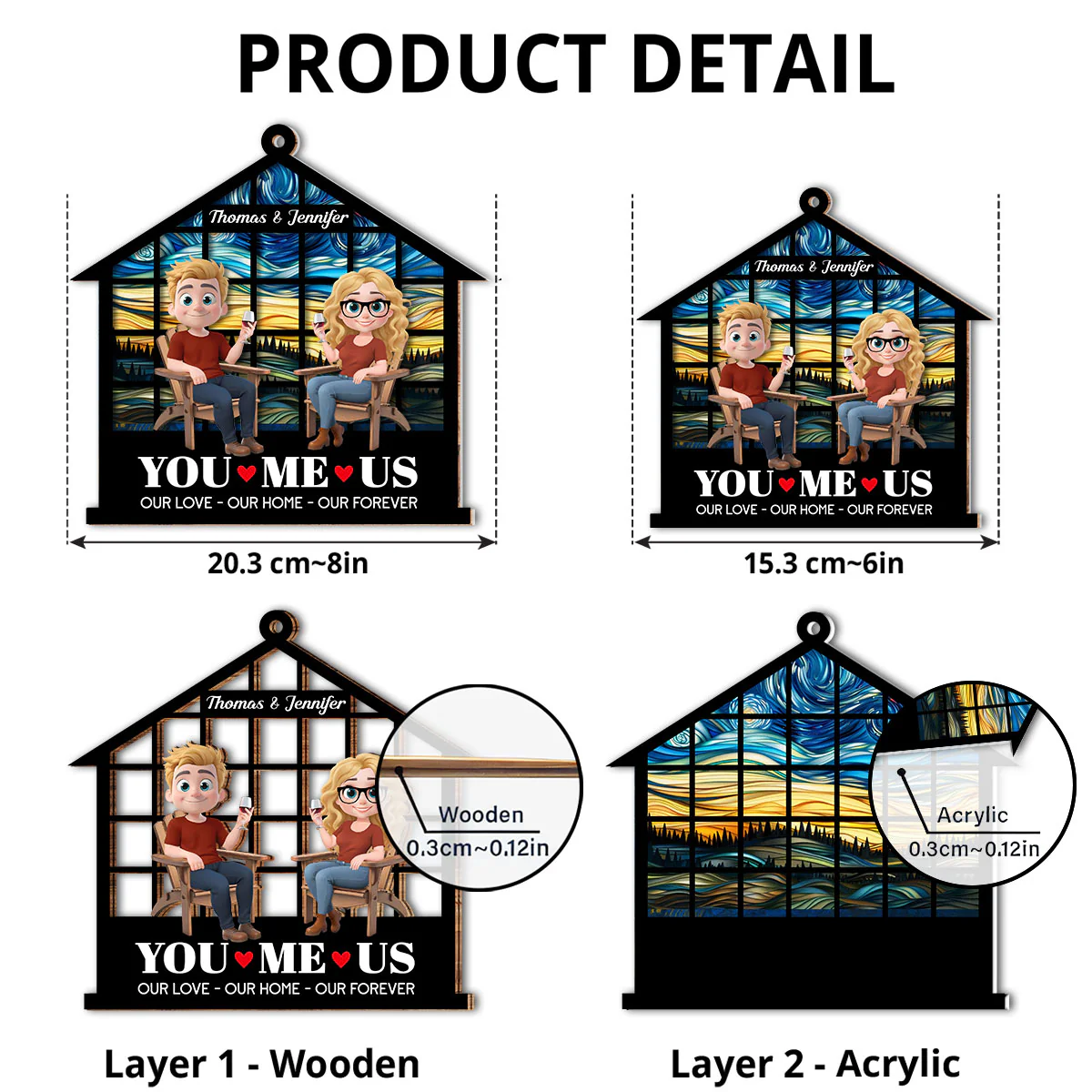 Home Begins With Our Love -  Personalized Custom Suncatcher - Image 6