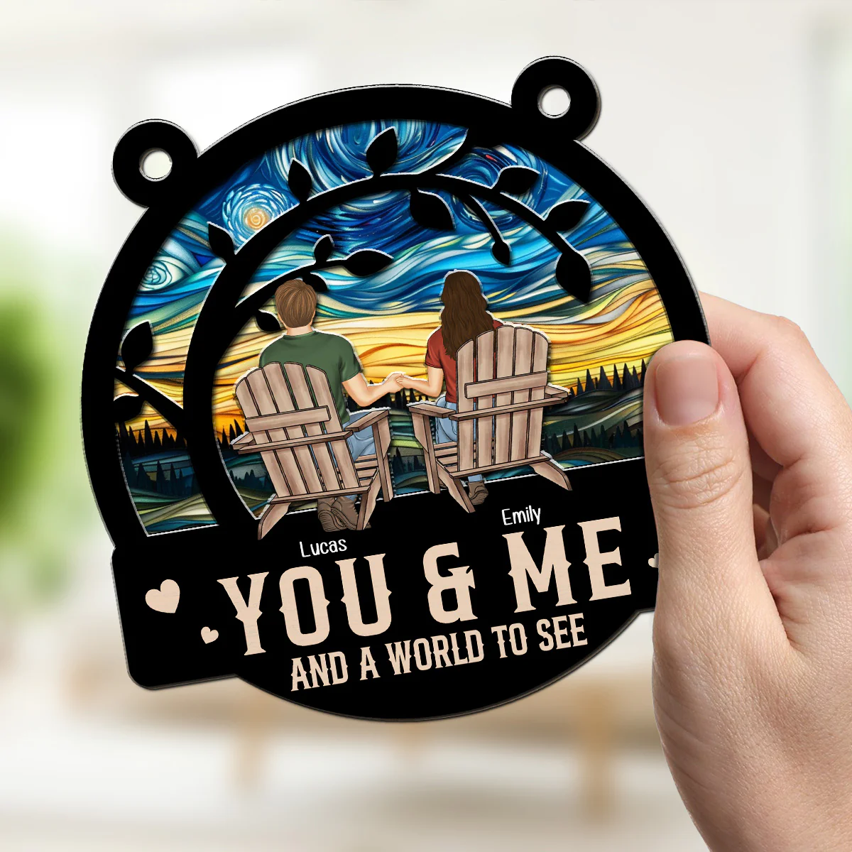 Home Is Anywhere With You - Personalized Custom Suncatcher - Image 2