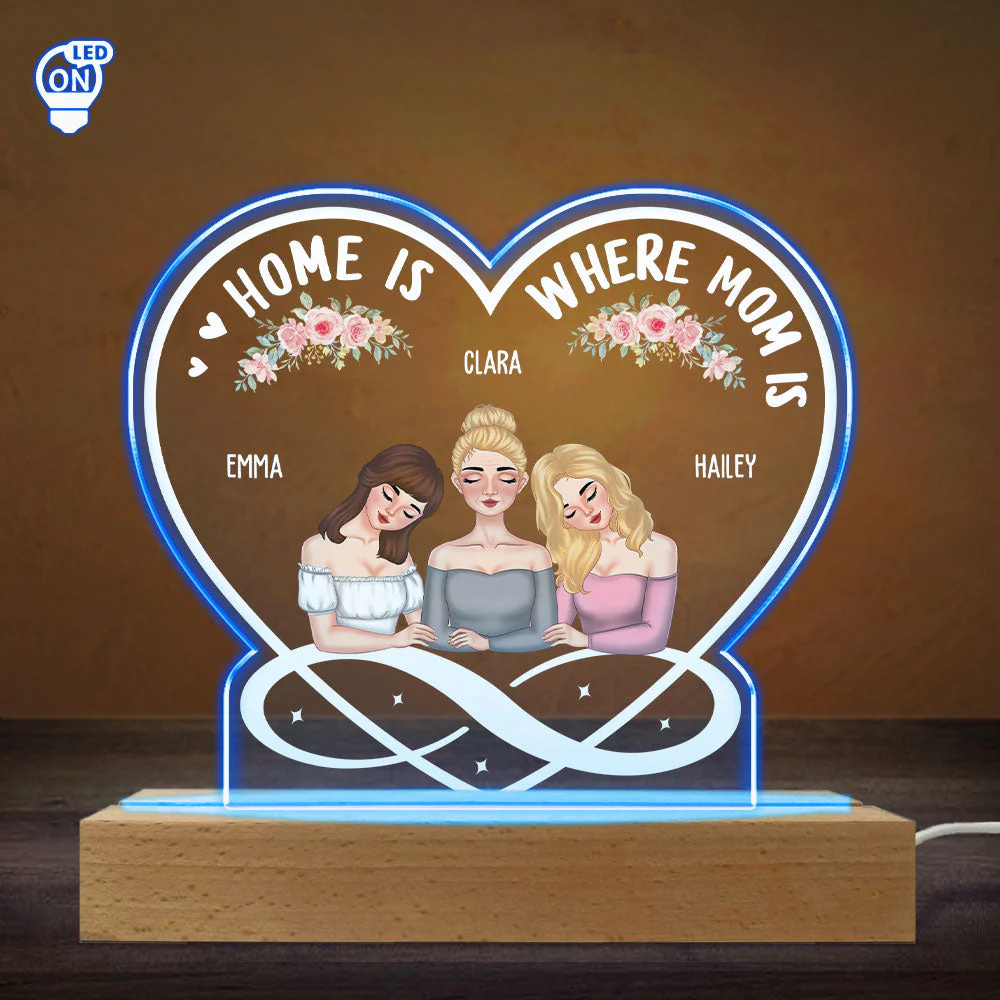 Home Is Where Mom Is - Personalized Custom LED Light - Image 3