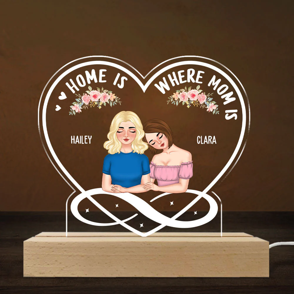 Home Is Where Mom Is - Personalized Custom LED Light - Image 4