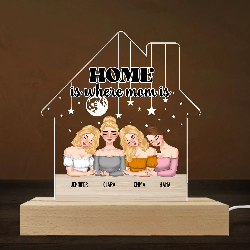 Home Is Where My Mom Is - Personalized Custom LED Light - Image 3