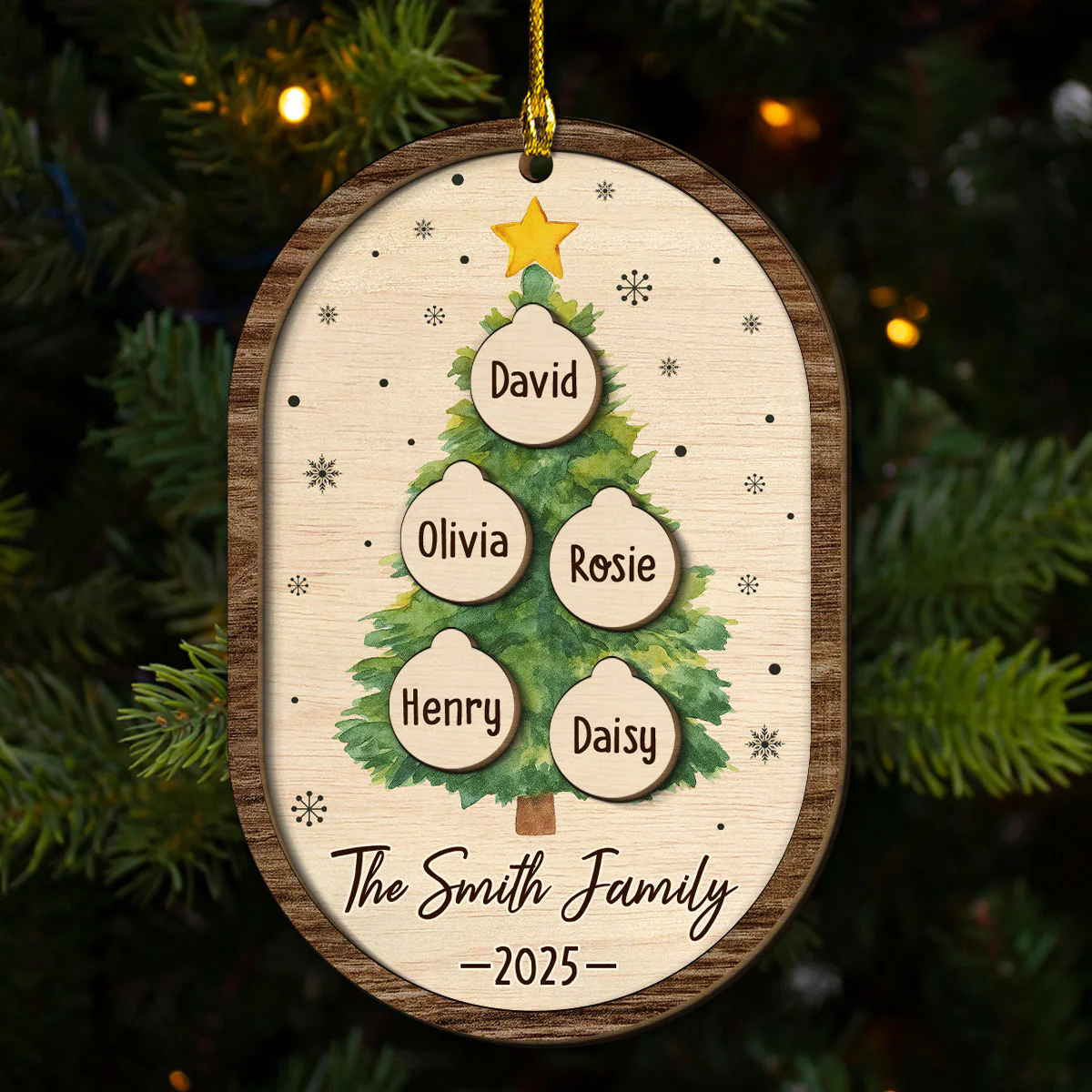 Home Is Where Roots Grow - Personalized Custom 2-layered Wood Ornament - Image 2