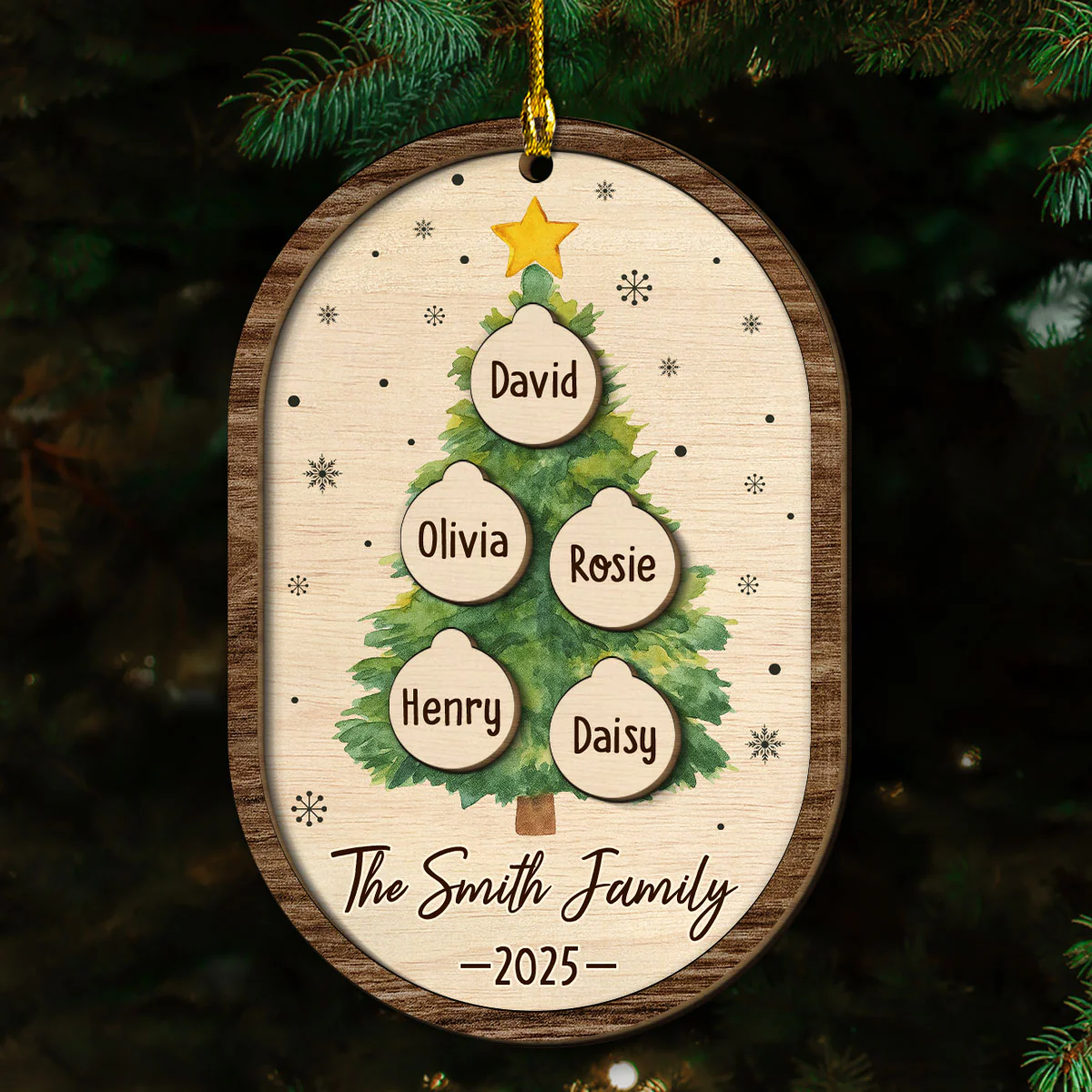 Home Is Where Roots Grow - Personalized Custom 2-layered Wood Ornament - Image 3