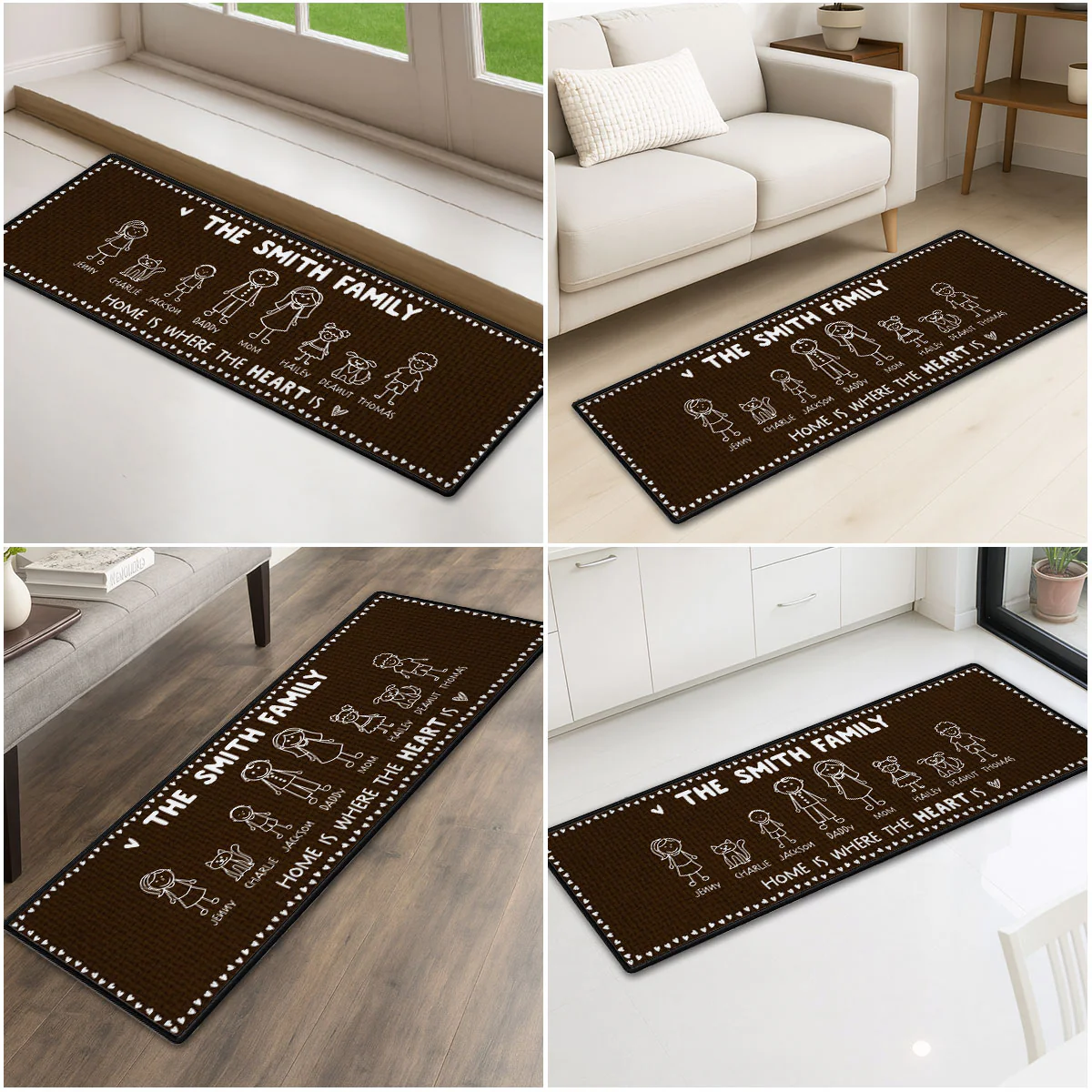 Home Is Where The Heart Is - Personalized Custom Runner Rug - Image 2