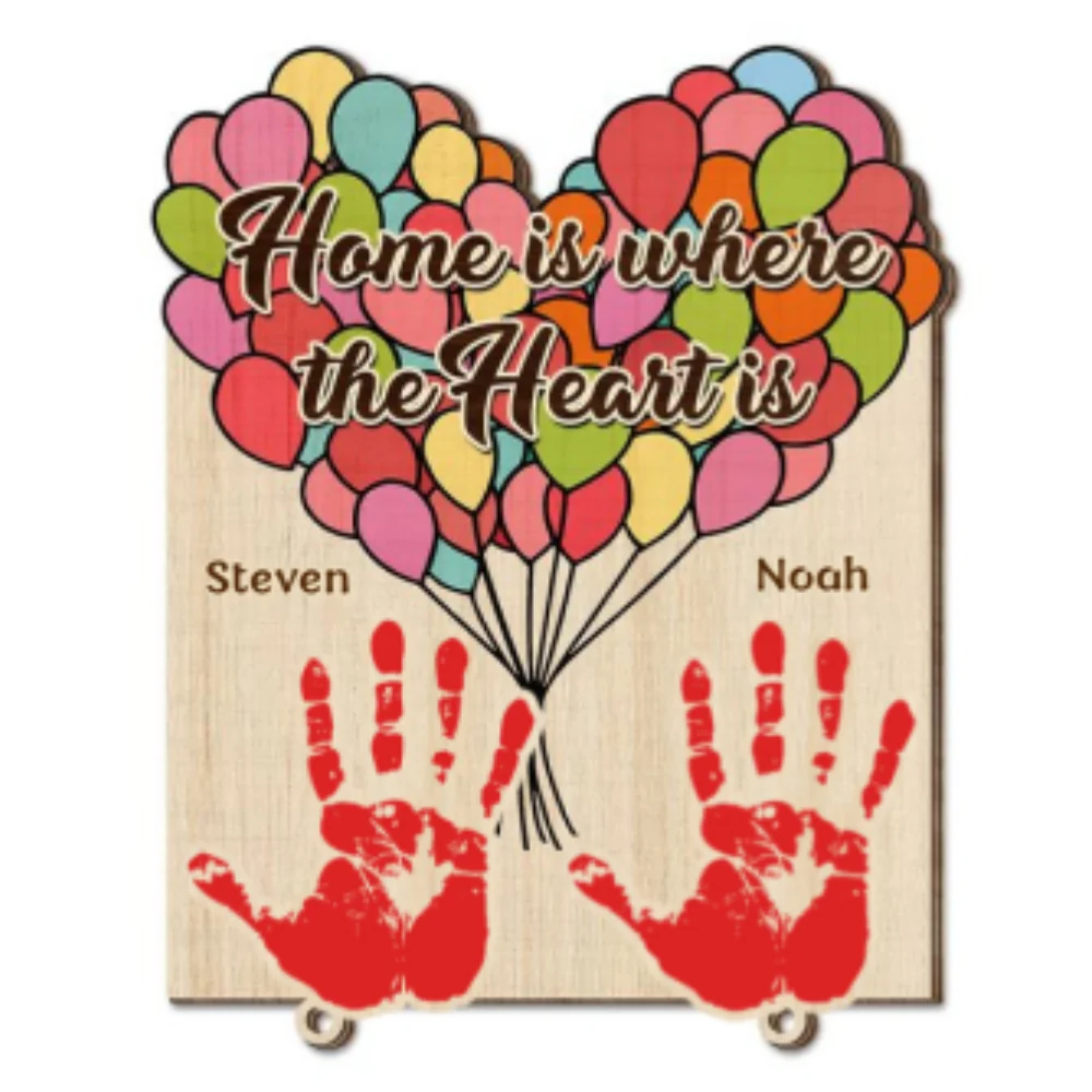 Home Is Where The Heart Is - Personalized Custom Wooden Key Holder With Keychain - Image 6