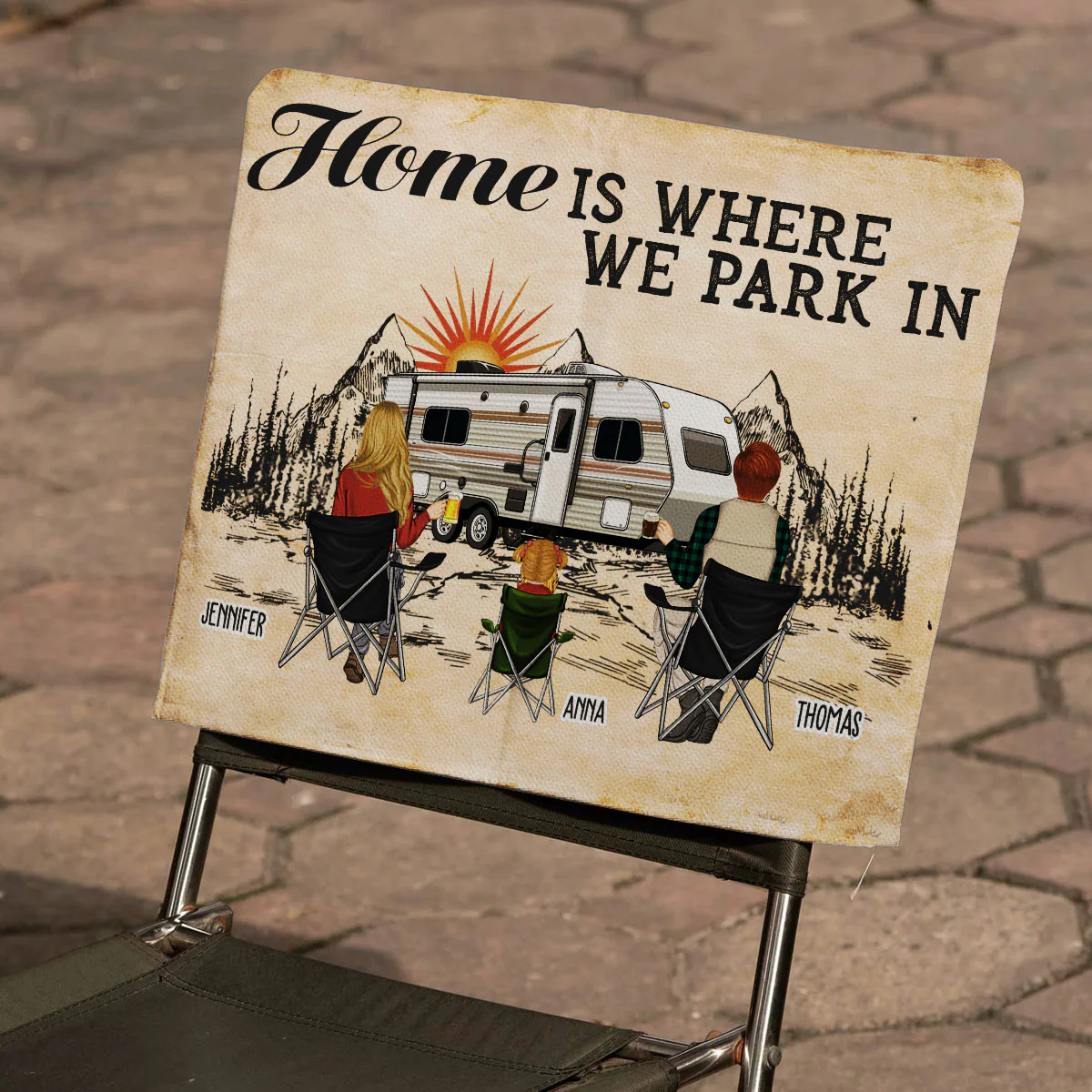 Home Is Where We Park In - Personalized Custom Camping Chair Cover - Image 2