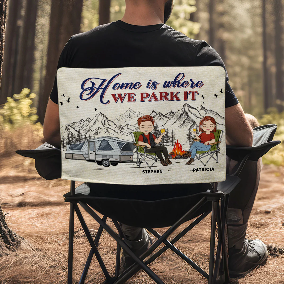 Home Is Where We Park It - Personalized Custom Camping Chair Cover - Image 4