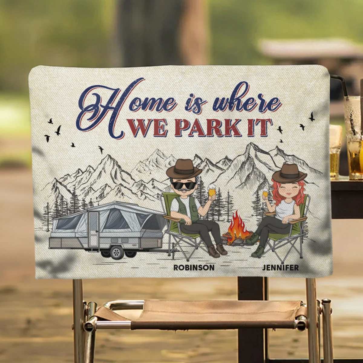 Home Is Where We Park It - Personalized Custom Camping Chair Cover - Image 6