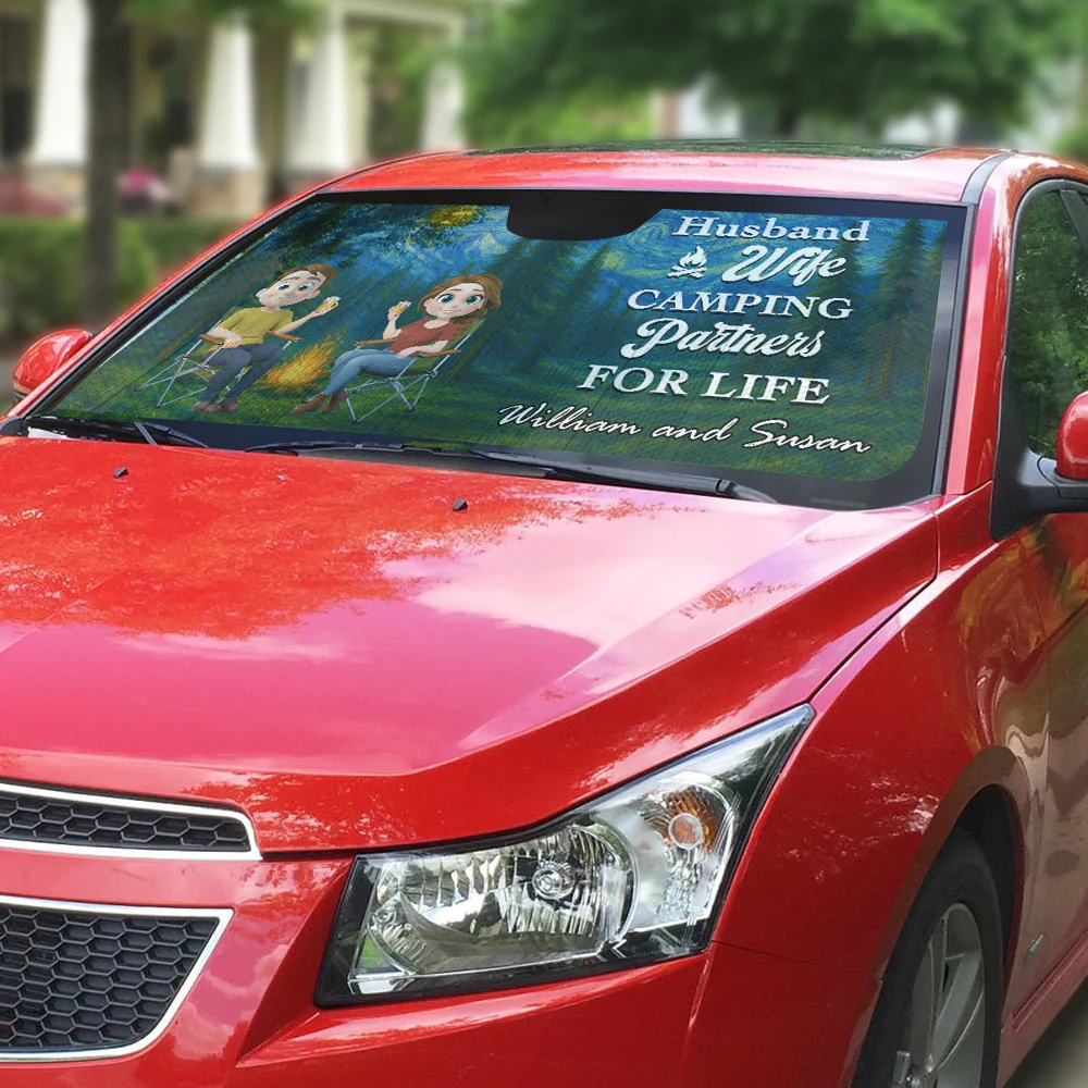 Home Is Where We Park It - Personalized Custom Car Sunshade - Image 3
