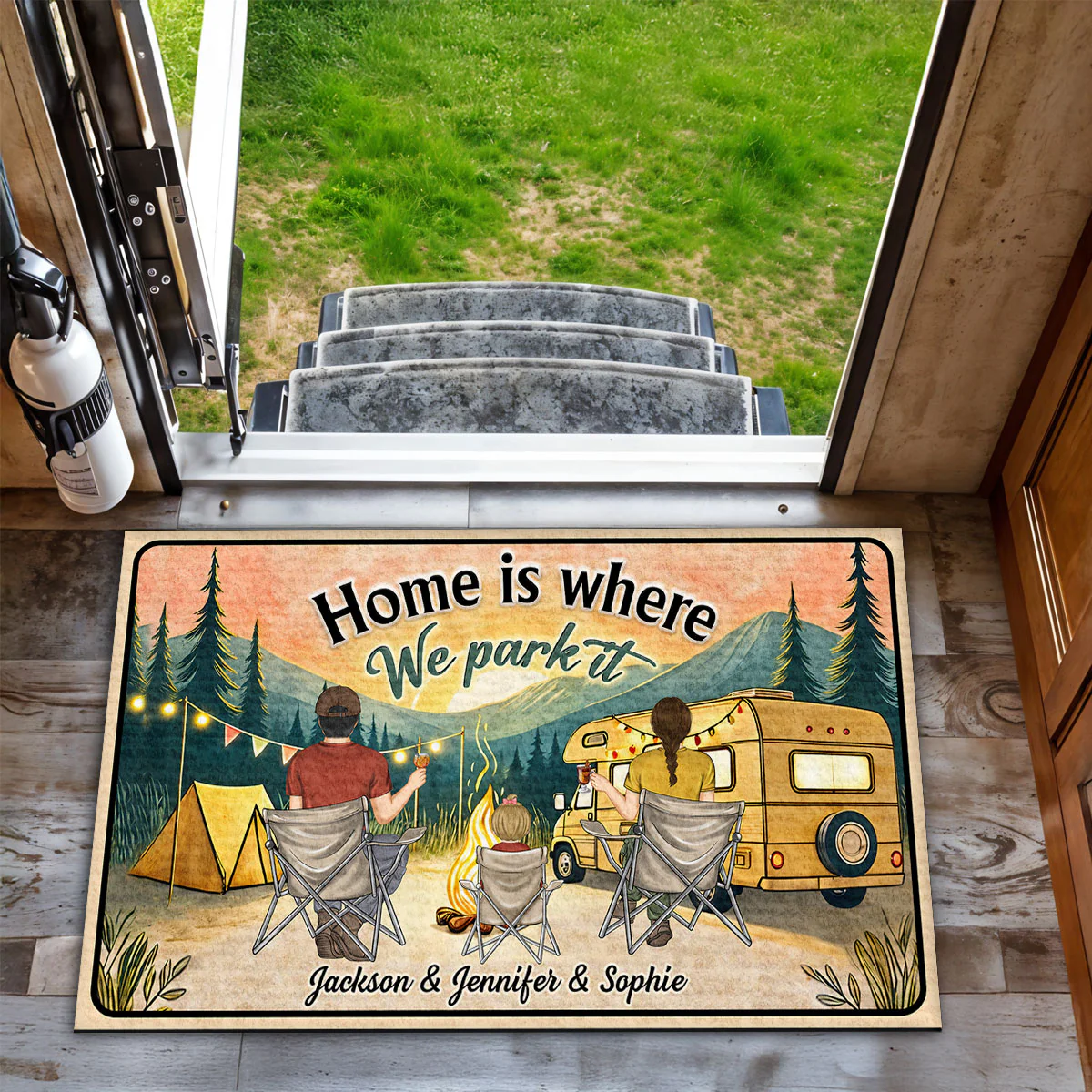 Home Is Where We Park It - Personalized Custom Doormat - Image 2