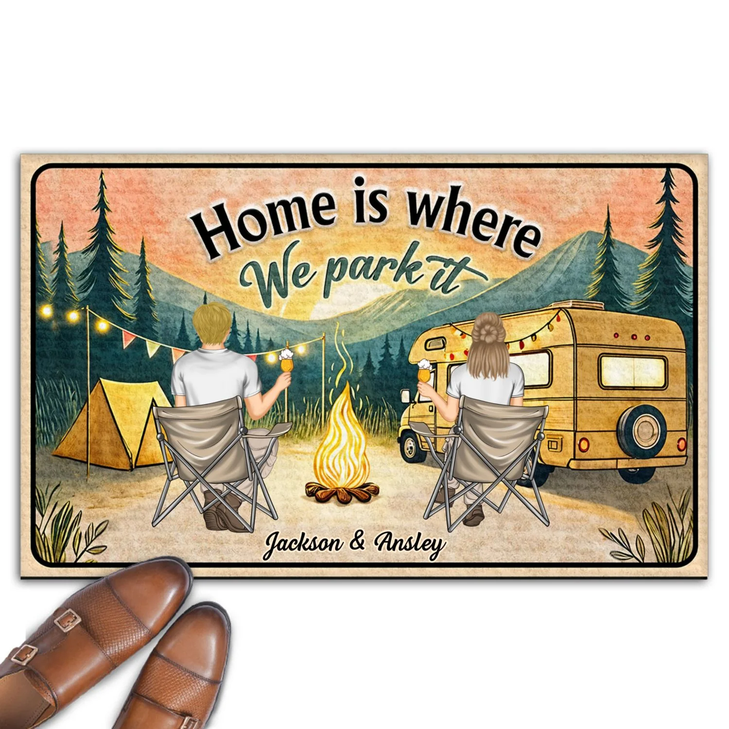 Home Is Where We Park It - Personalized Custom Doormat - Image 6
