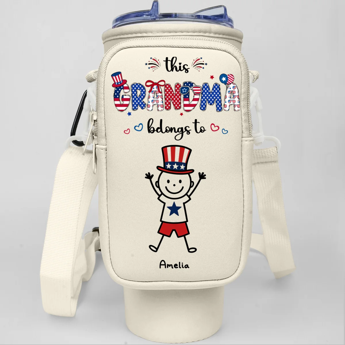 Home Is Where Your Grandma Is - Personalized Custom Water Bottle Carrier Bag - Image 11