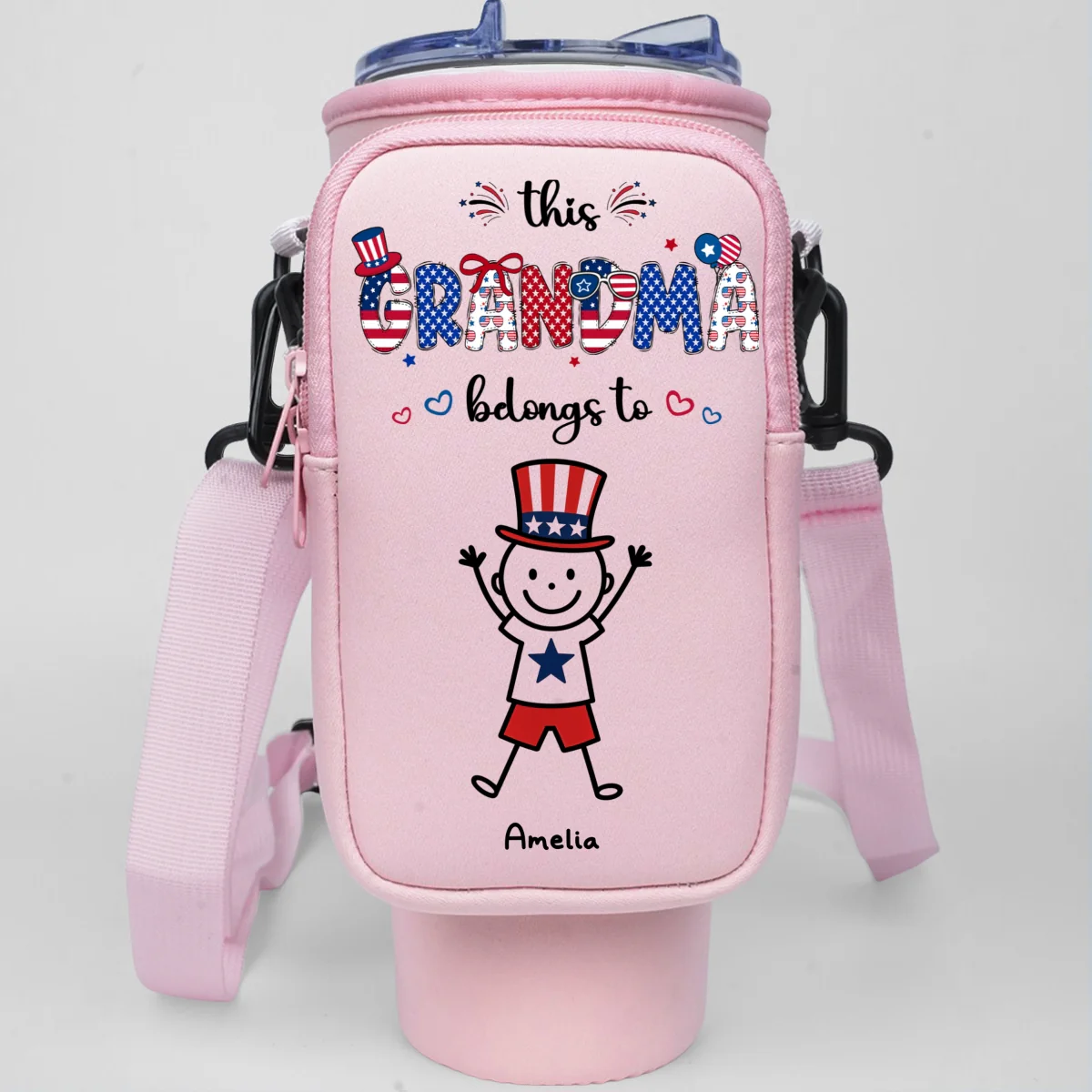 Home Is Where Your Grandma Is - Personalized Custom Water Bottle Carrier Bag - Image 12