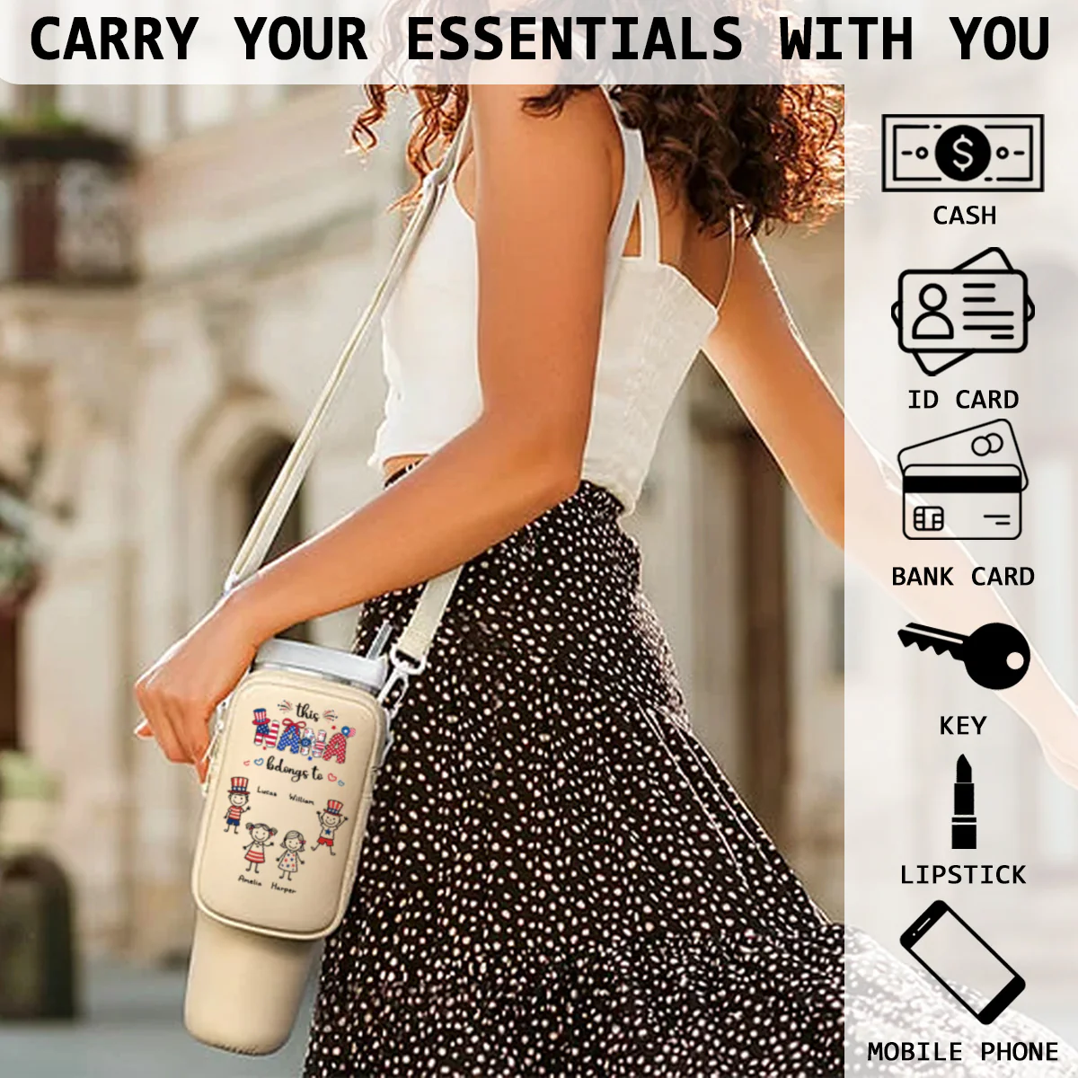 Home Is Where Your Grandma Is - Personalized Custom Water Bottle Carrier Bag - Image 4