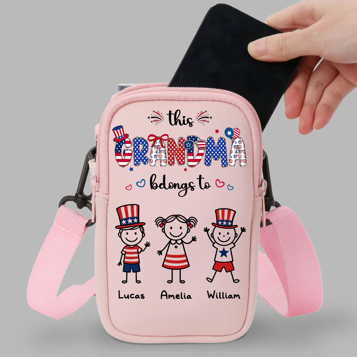 Home Is Where Your Grandma Is - Personalized Custom Water Bottle Carrier Bag - Image 5